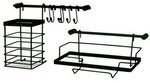 Reling kuchenny czarny, listwa, 10 cz. stalowy, organizer.