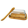 Maselniczka z nożykiem, bambus-szkło Kass